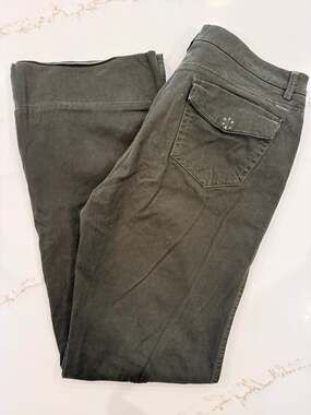 Sitwell Anthropologie Olive Green Wide Leg Flare Pants Size 10